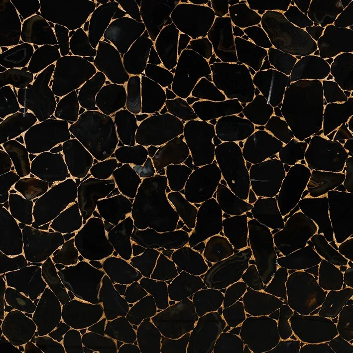 Black Dim Gold Agate