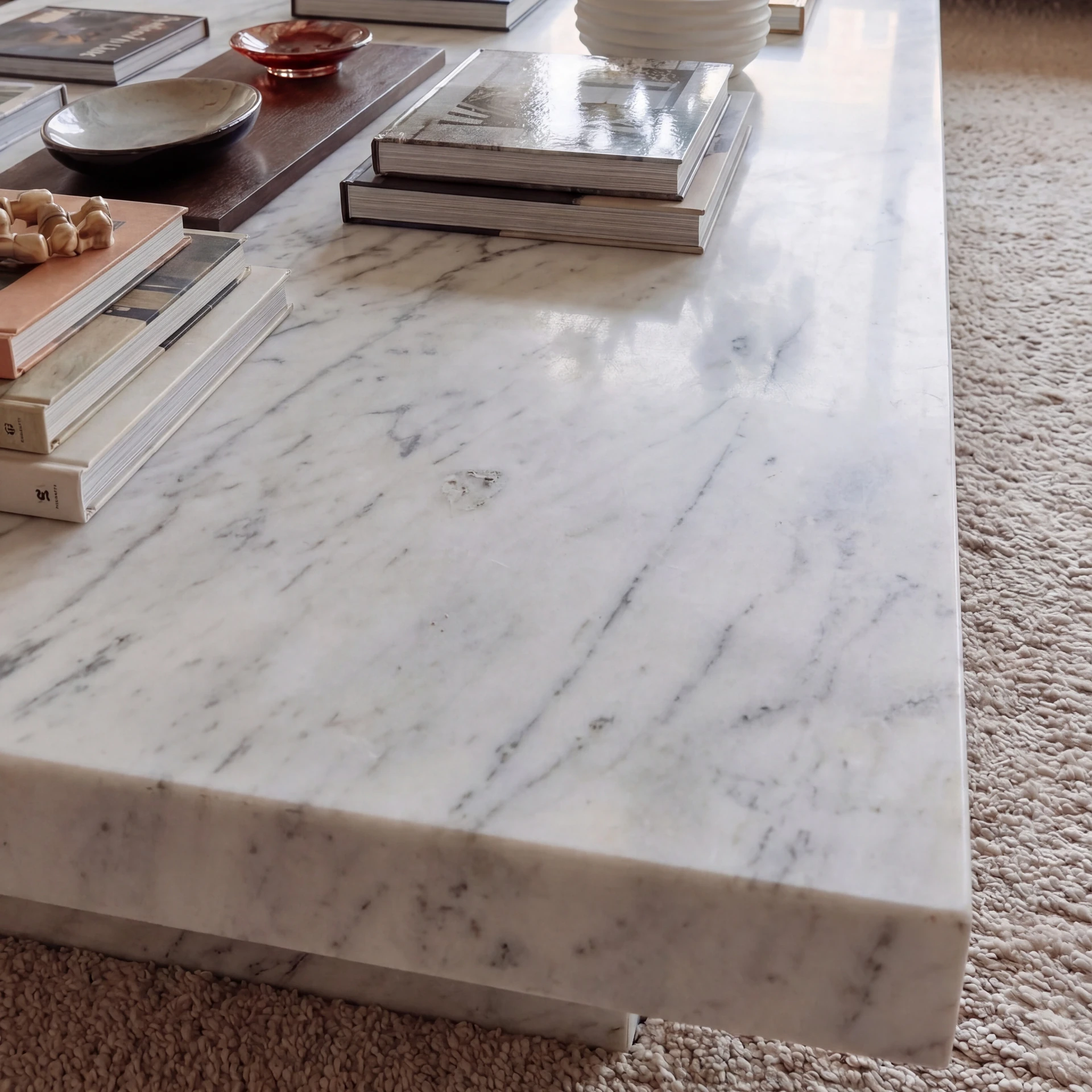 White Low Square Plinth Coffee Table thumbnail 2
