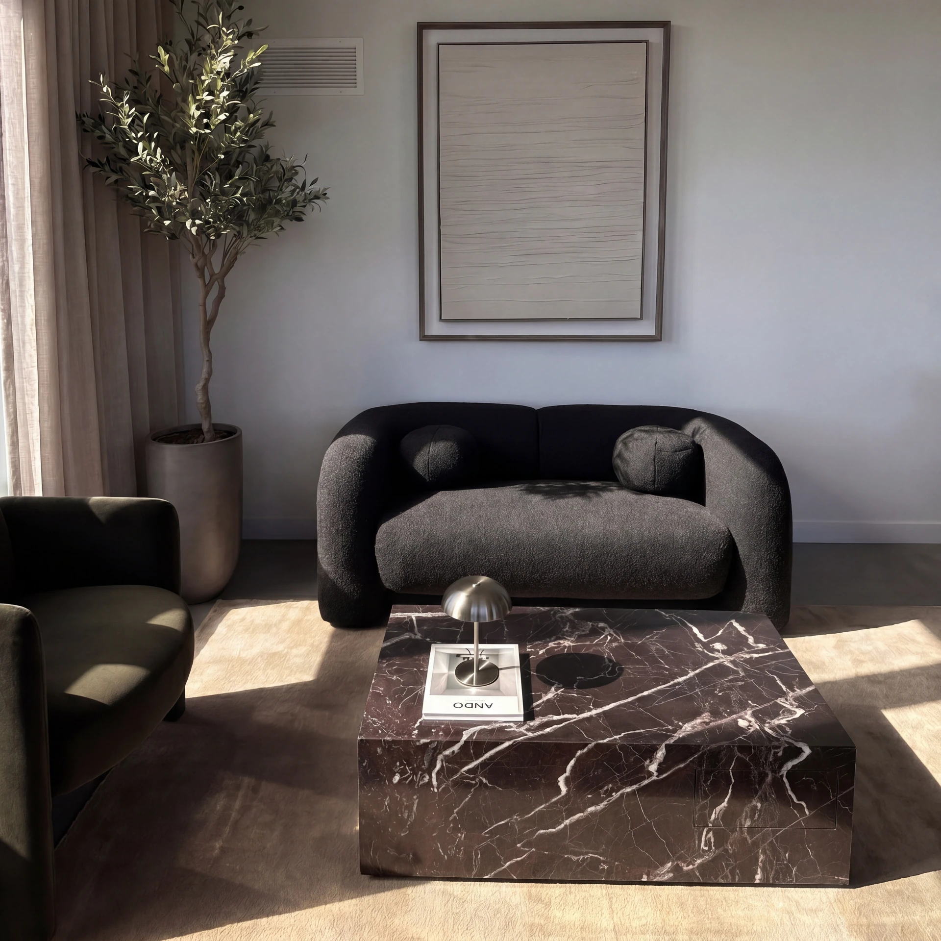 Dark Veined Rectangular Coffee Table
