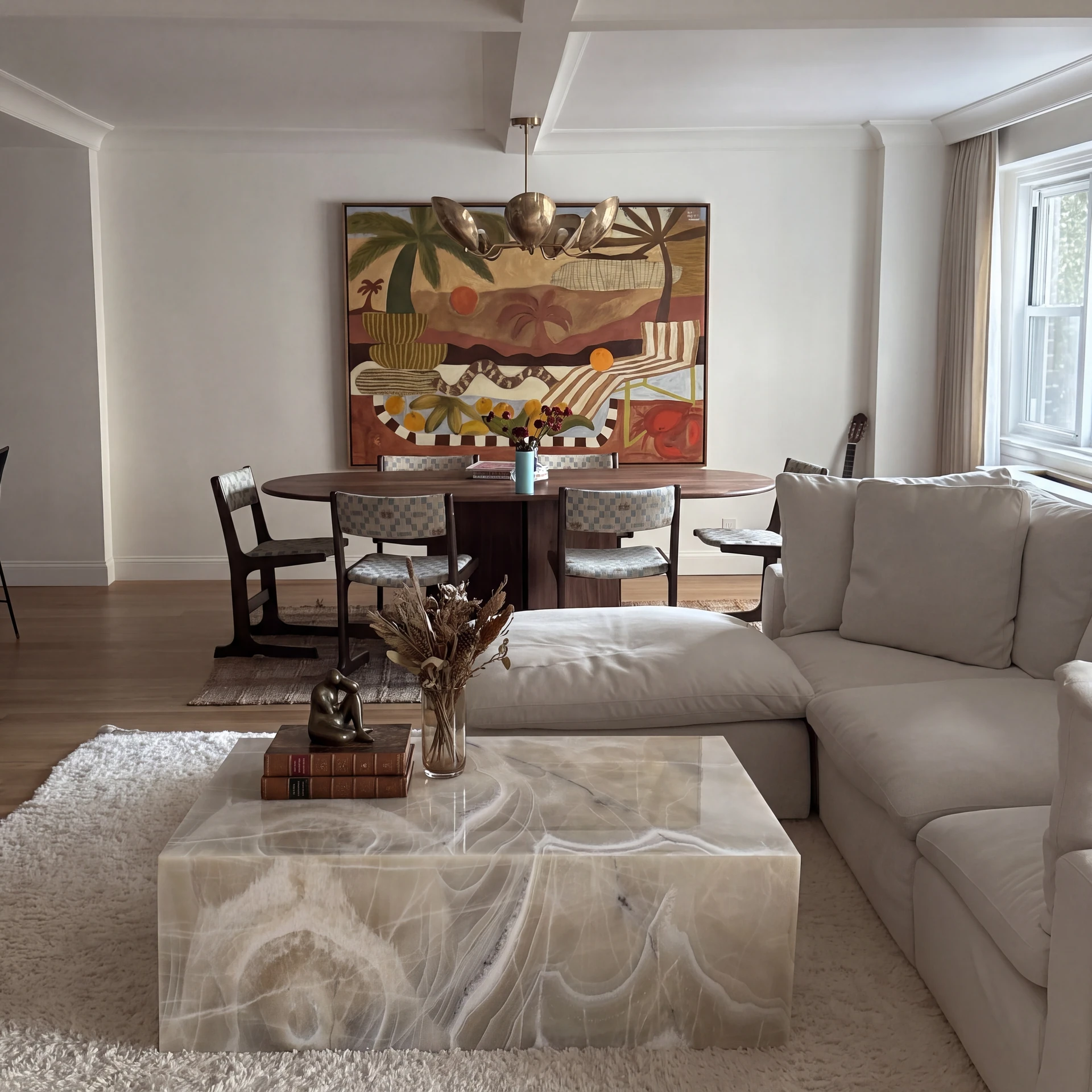 Veined Rectangular Block Coffee Table