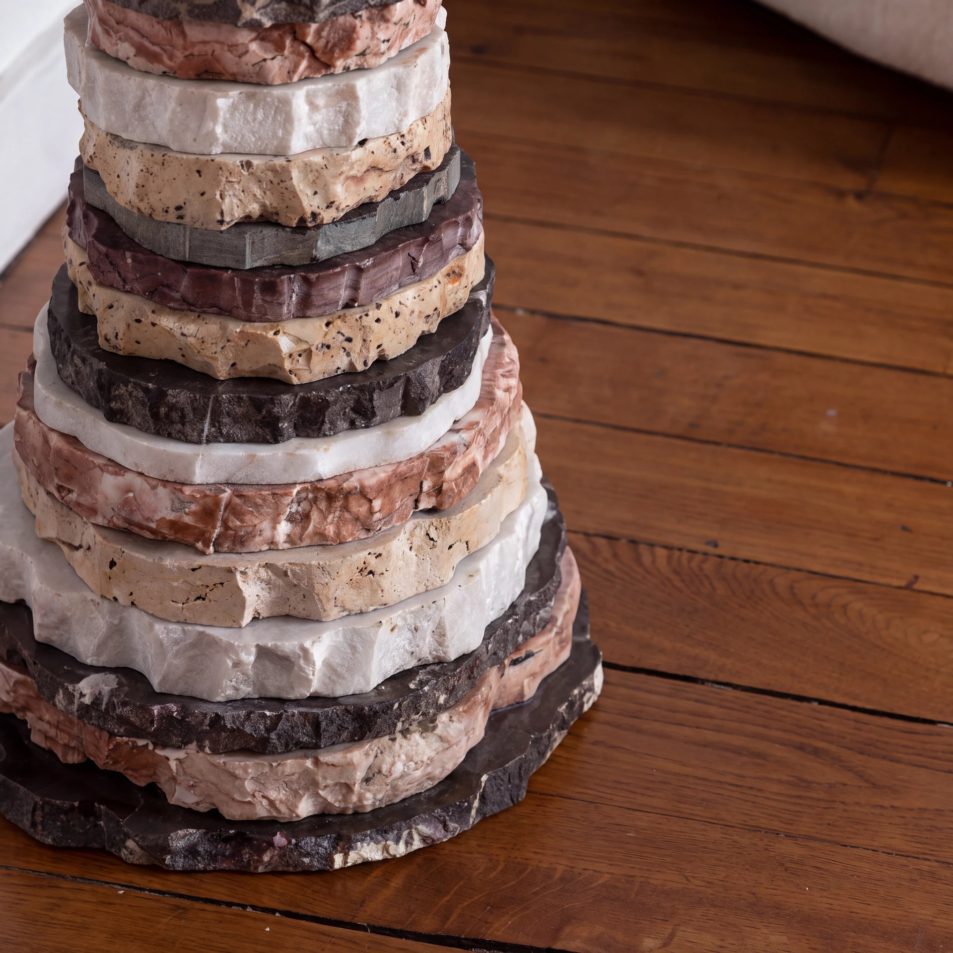 Stacked Round Pedestal Coffee Table thumbnail 2