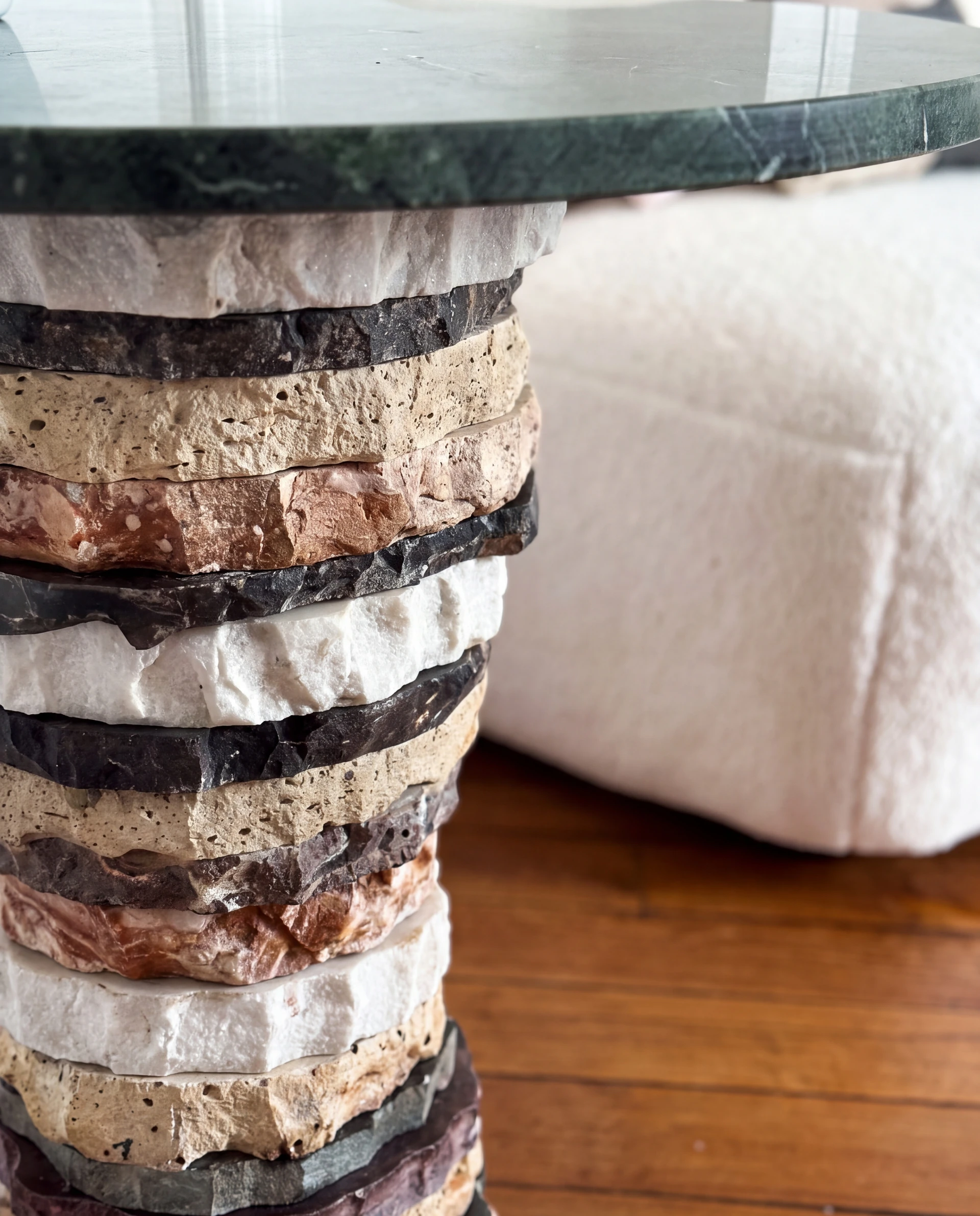 Stacked Round Pedestal Coffee Table thumbnail 3