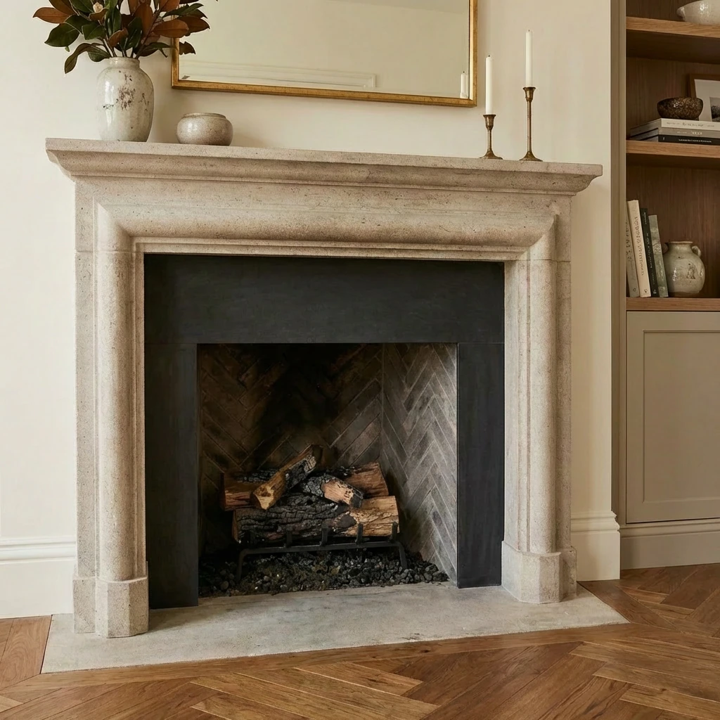 Carved Moulded Profile Mantel Fireplace