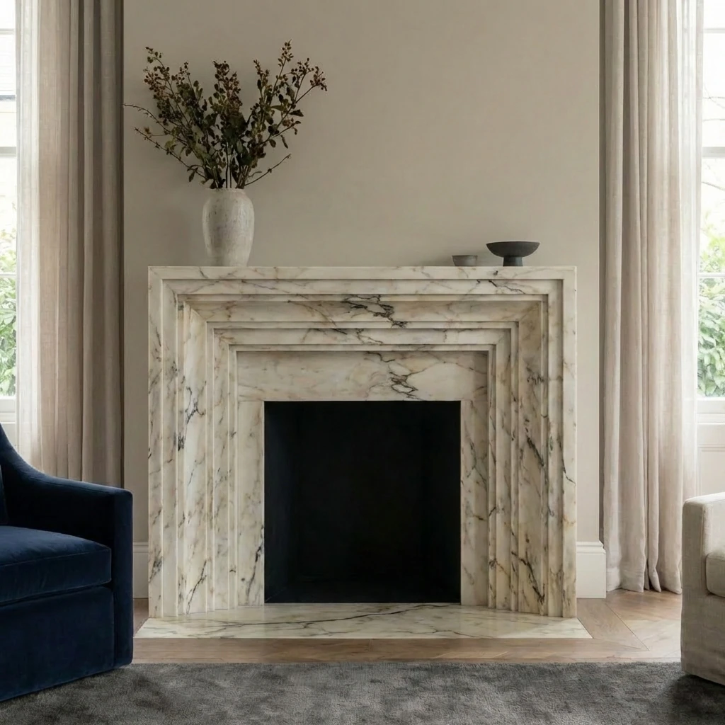 Stepped Profile Architectural Fireplace