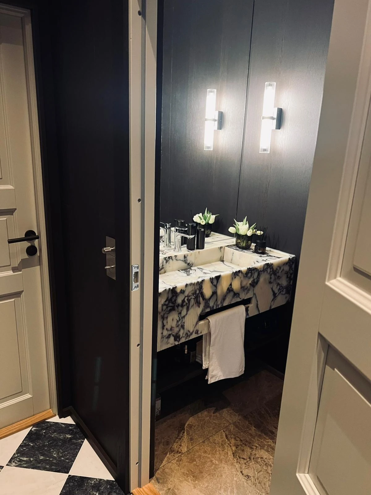 White Veined Rectangular Vanity Sink thumbnail 2