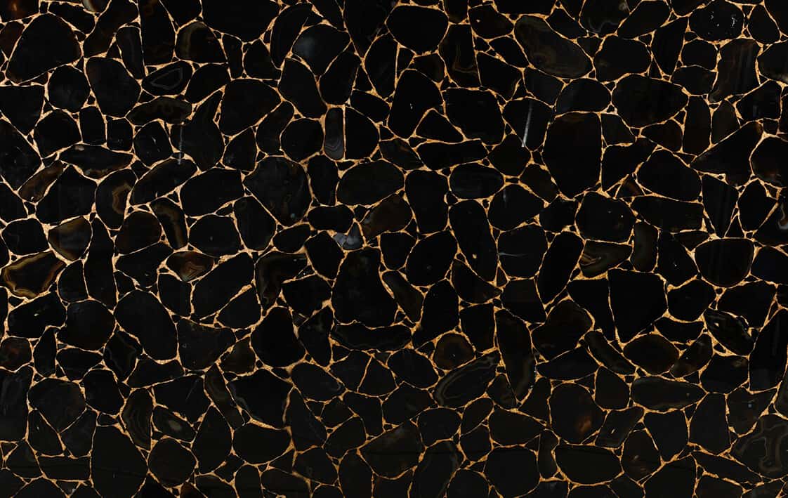 Agate Black Dim Gold Marmor