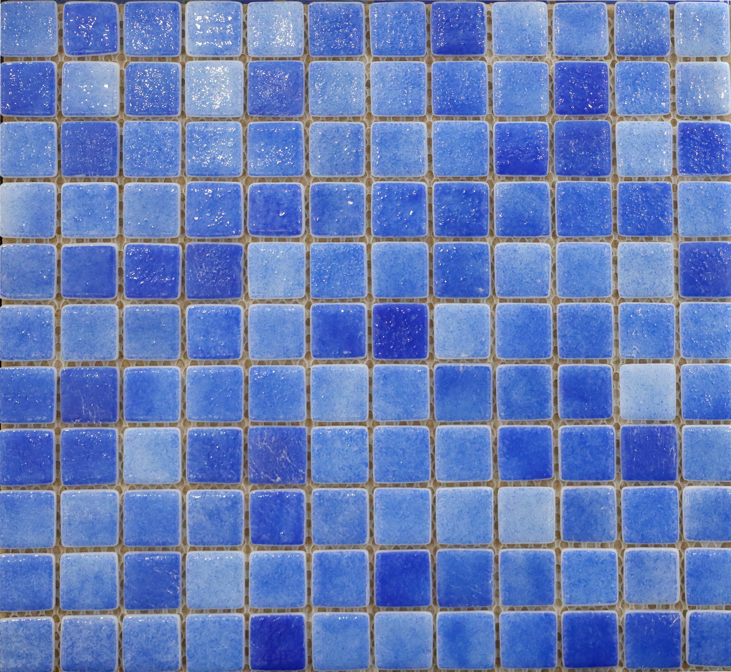 Mosaico de Vidrio Cuadrado Azul Moteado