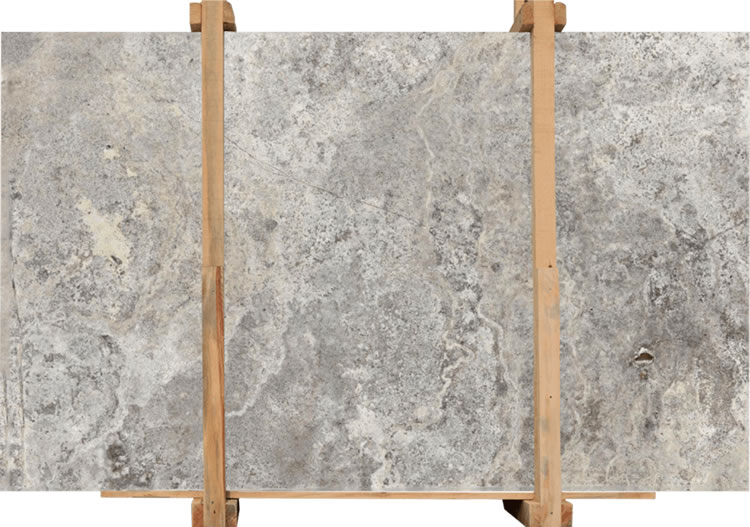Gray Travertine Tiles - Silver Travertine Slab