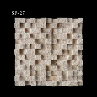Mosaico de Cara Partida Blanco Hueso a Cuadros