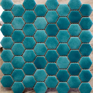 Gesprenkeltes Sechseck-Glasmosaik Teal Gesprenkeltes Sechseck-Glasmosaik Teal