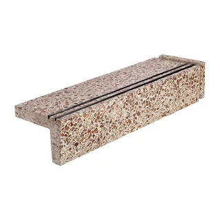 L Step with Non-Slip Double Strip Rubber Terrazzo Stair Tread
