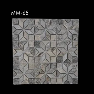 Mosaïque Géométrique Étoilée Nuances de Gris