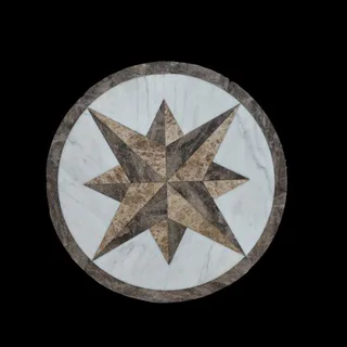 Circular Eight-Pointed Compass Star Medallion