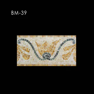 Symmetrical Foliate Scroll Bordure Mosaic