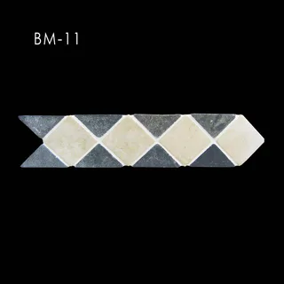 Mosaïque Bordure à Triangles et Carrés Alternés