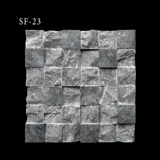 Charcoal Grey Textured Square Split Face Mosaic