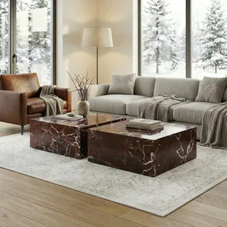 Monolithic Square Block Coffee Table