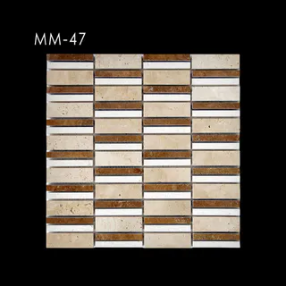 Mosaico de Bloques Lineales Ocre y Crema