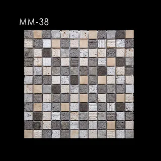 Beige Grey Dark Grey Textured Grid Fine Line Mosaic