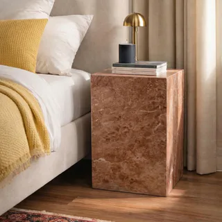 Table Basse Cube en Travertin Rouge<br> thumbnail 3