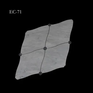 Curved Rhomboid Mosaic with Circular Accents