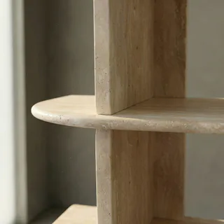 Bibliothèque en Travertin Classique Vein Cut thumbnail 2