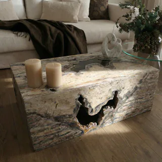 Table Basse en Travertin Silver thumbnail 4