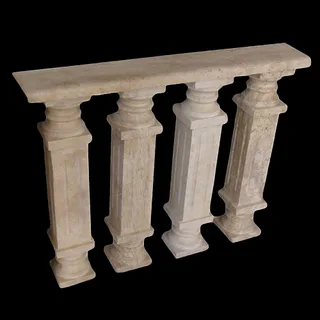 Fluted Square Column Baluster with Circular Transitions