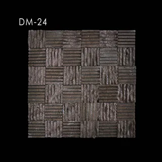 Mosaico en Relieve Ajedrezado Acanalado Marrón Oscuro