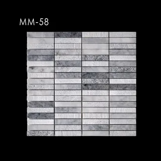 Mosaïque Fine Line Grille Multi-Texture Blanc Gris Clair Gris Foncé