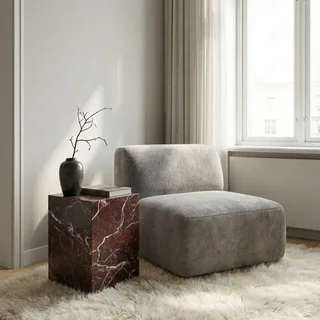 Deep Red Rectangular Prism Coffee Table