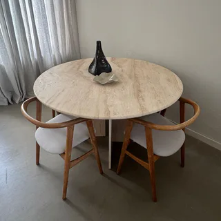 Circular Top Cross Pedestal Dining Table
