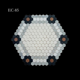 Hexagonal Floral Border Mosaic