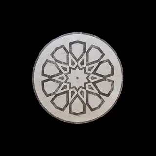 Médaillon circulaire orné d'un motif de treillis à douze branches