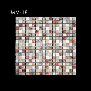 Mosaico Multitono Rojo y Gris en Cuadrícula