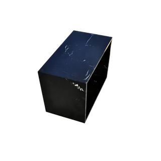 Black Rectangular Prism Coffee Table with Linear Patterns