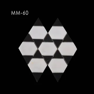 Monochromes geometrisches Stern-Hexagon-Mosaik