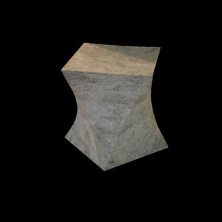 Faceted Grey and Beige Concave Piece
