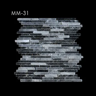 Charcoal and Grey Linear Offset Mosaic