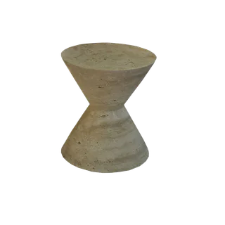 Tabouret1 -Travertin Blanc