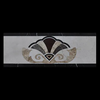 Fan Shell Scroll Waterjet Bordure