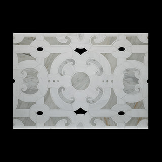 Simetrik İç İçe Geçen Dairesel Motifli Waterjet Karo Simetrik İç İçe Geçen Dairesel Motifli Waterjet Karo