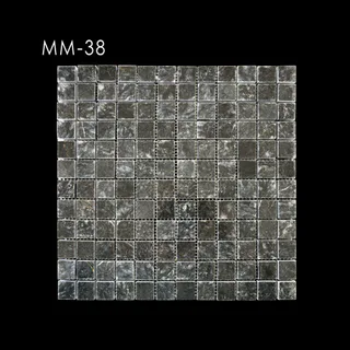 Charcoal Tonal Square Grid Mosaic