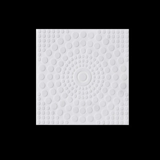Radial Circle Pattern Carved White Panel