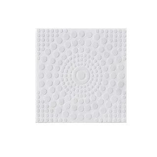 Panneau blanc sculpté à motif de cercles radiaux