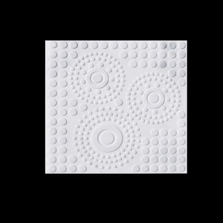 Panneau blanc sculpté à motif de cercles radiaux thumbnail 3