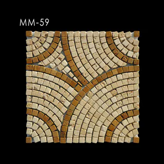 Geometrisches Fächermosaik Ocker und Creme