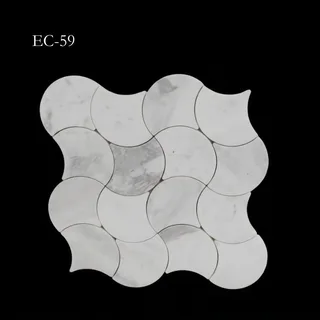 Colección de Mosaicos Exclusivos Patrón de Pétalos Curvos Entrelazados