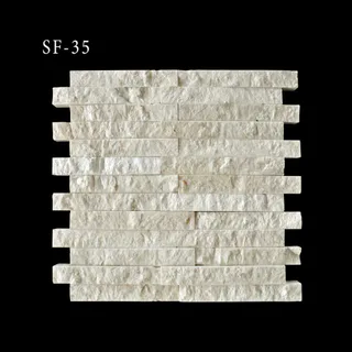 Off-White Staggered Linear Split Face Mosaic