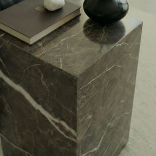 Dark Rectangular Prism Coffee Table with Linear Contrast Highlights thumbnail 2